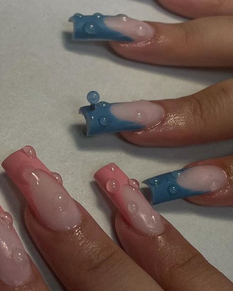 Cute Nail Colors, Water Nails, Inspo Hair, Colored Acrylic Nails, Cute Acrylic Nail Designs, Long Acrylic Nails Coffin, Really Cute Nails, Handmade Inspiration, Unique Acrylic Nails