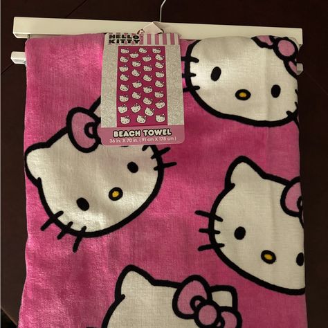 New Summer Collection Hello Kitty Beach Towel Hello Kitty Beach, Chanel Birthday, Hello Kitty Birthday Party, King Von, Hello Kitty Pink, Hello Kitty Birthday, Towel Colors, Hand Towel, Beach Towel