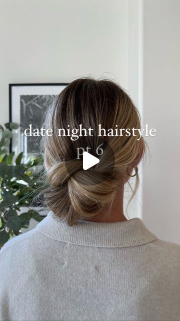 adison walker | hair stylist on Instagram: "what’s your go to date night hairstyle?? I love this knot bun 😍   #utahhairstylist #weddinghair #datenighthair" Easy Wedding Guest Hair Ponytail, Mid Hair Updo Simple, Low Bun For Mid Length Hair, Night Bun Hairstyles, Low Bun Simple Hairstyles, Cute Hairstyles Low Bun, Types Of Updos, Low Bun Hairstyles Straight Hair, Professional Low Bun Hairstyles