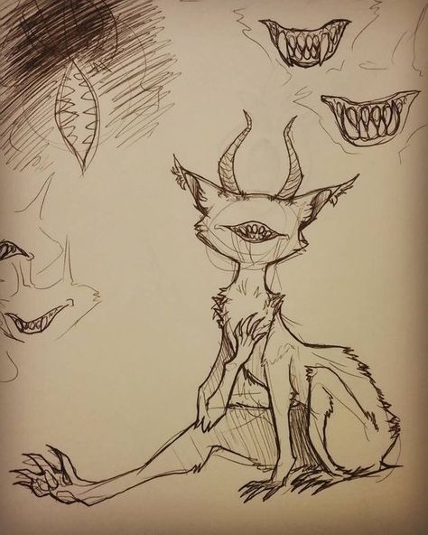 Часогорская Марга Doodle Eyes, Creature Fantasy, Scary Drawings, Creepy Drawings, Arte Indie, Monster Drawing, Creature Drawings, Dark Art Drawings, Arte Sketchbook