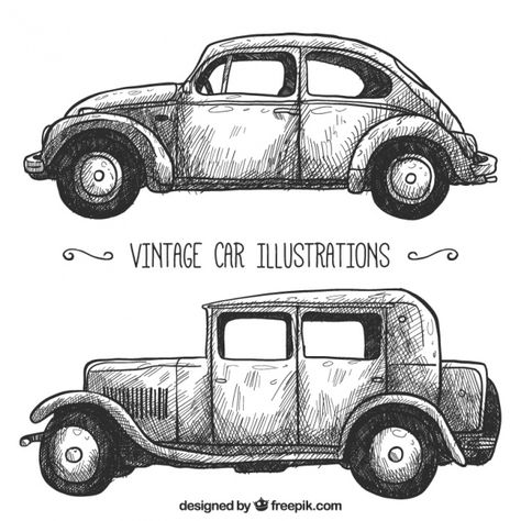 Old Car Drawing, Transportation Illustration, Transportation Logo, Vw Art, Drawing Machine, Peacock Painting, Retro Vector, Car Illustration, Car Drawings