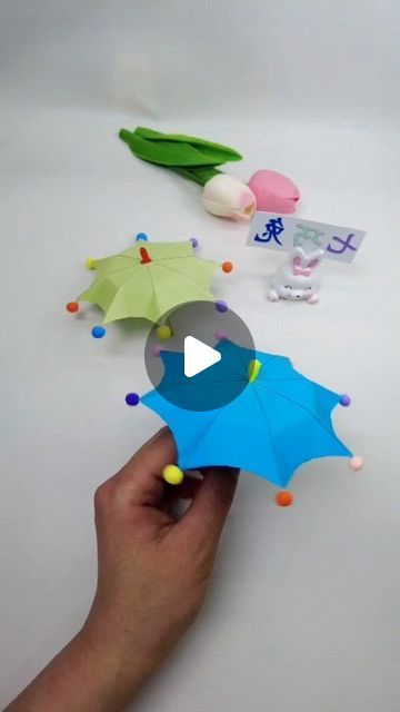 Title: Little Hands DIY: Making a Miniature Umbrella 🌂  Hashtags: - #Handmade - #HandmadeUmbrella - #UmbrellaFoldingMethod - #Handmade... | Instagram Making Umbrella Crafts, How To Make Umbrella With Paper, Mini Umbrella, Toothpick, Room Box, Fairy Houses, Umbrella, Paper Art, Birthday Parties