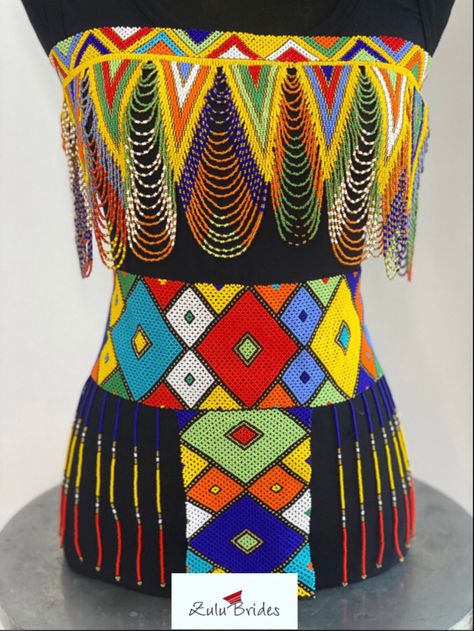 Zulu Beads, Zulu Traditional Attire, Beaded Gloves, Zulu Women, African Beaded Bracelets, Native Outfits, Girls Attire, Beaded Collar Necklace, Prom Girl Dresses