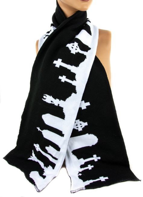 Gothic Scarf, Gothic Cemetery, Emo Clothing, Halloween Graveyard, Gothic Bracelet, Alchemy Gothic, Gothic Clothes, Emo Outfits, Clothing Black