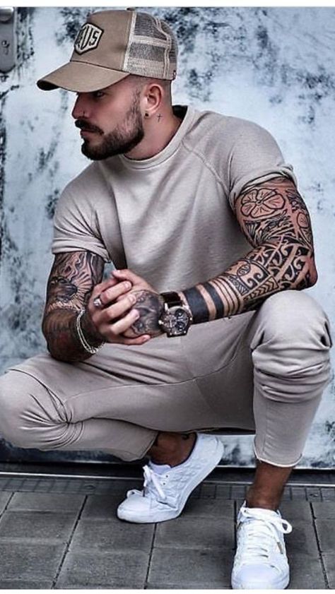 Grooming Tattoo, Tatted Men, Mens Fashion Swag, Best Tattoo Ideas, Inked Men, Best Mens Fashion, Gym Style, Men Street, Best Tattoo