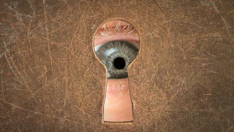 Man's Eye Looking Through A Keyhole Antique Door Lock Closeup Stock ... Hot Wheels Garage, Door Art, Male Eyes, Antique Door, What Do You See, When I Grow Up, Door Lock, Secret Santa, Typography