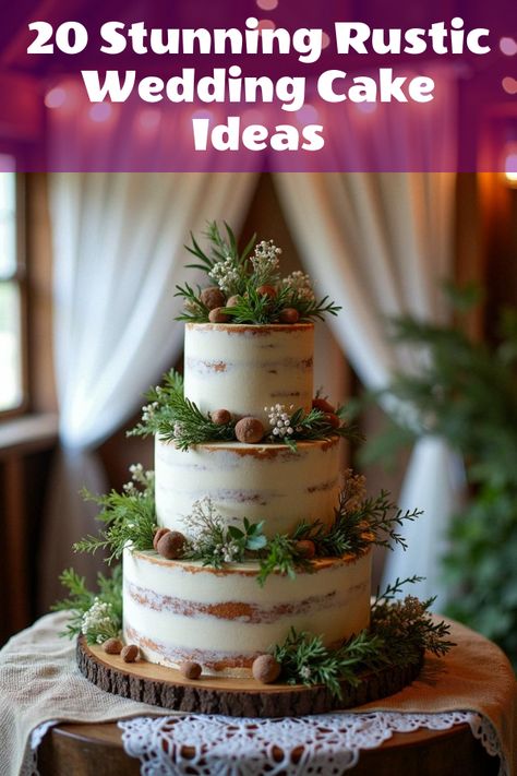 Did you know that a wedding cake rustic style can be the perfect blend of elegance and charm? Dive into our collection of stunning ideas that feature earthy textures, naked layers, and charming floral accents. Whether you're dreaming of a vintage affair or an outdoor barn wedding, discover how these rustic wedding cakes can add a magical touch to your big day. Explore now and find tasty inspiration for your celebration! Wedding Cakes With Dogs, His And Her Wedding Cake, Rustic Elegant Wedding Cake, Wedding Cake Eucalyptus, Naked Cakes Wedding, Enchanted Forest Wedding Cake, Emerald Wedding Cake, Birch Wedding Cakes, Rustic Wedding Cake Ideas