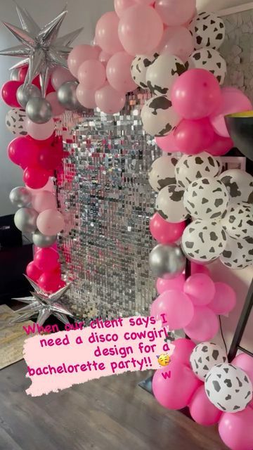 Disco Cowgirl Party Decorations, Dominique Core, Rhinestone Cowgirl Bachelorette, Cowgirl Disco Party, Disco Cowgirl Aesthetic, Disco Cowgirl Bachelorette Party, Disco Cowgirl Party, Cowgirl Party Decorations, Disco Cowgirl Bachelorette