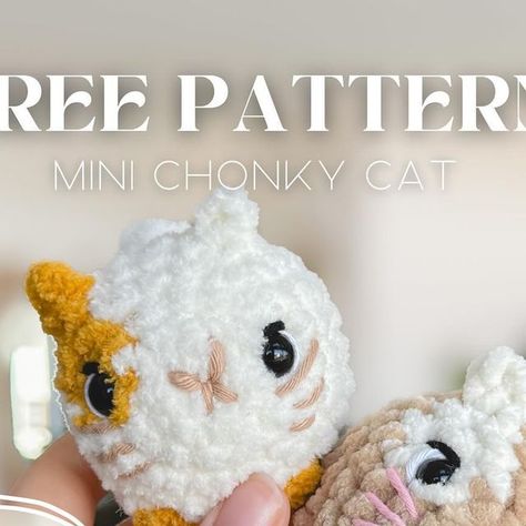 Janina 🌼 Cozy Crochet on Instagram: "FREE PATTERN TIME - Mini Chonky Cat 🐱   This Chonky Cat is worked up in 20 minutes and is NO SEW so it makes the perfect market prep 🥹 you can make the cat with the color change but you can also make a solid colored cat 🥹🥰🤍🐱  I am so excited to be seeing your guys creations of my chonky cat. 🤍  Happy crocheting everyone! 🐱  #freepattern #freecrochetpattern #freeamigurumipattern #freecatpattern #crochetcat" Chonky Cat Crochet Pattern Free, Mini Loaf Cat Crochet Pattern Free, Chonky Cat Crochet Pattern, Crochet Black Cat Pattern Free Amigurumi, Market Prep Crochet Patterns, Market Prep Crochet, Loaf Cat Crochet Pattern Free, Crochet Best Sellers, Crochet Cat Free Pattern