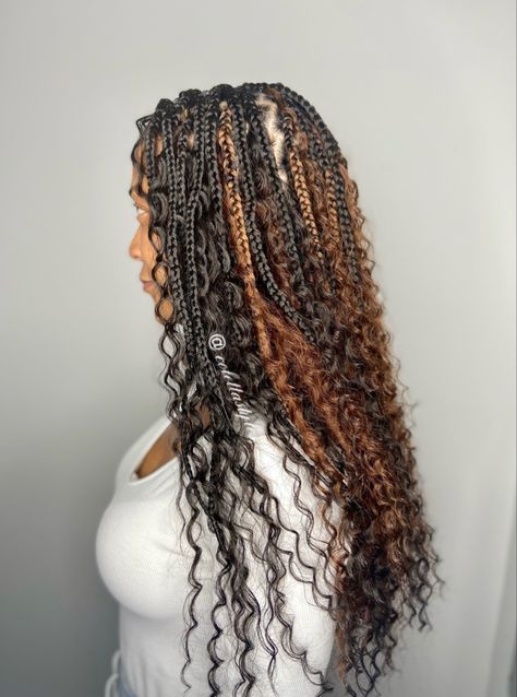 Medium Knotless Boho Braids With Color, Bohemian Braids Styles, Ombré Knotless Braids With Curls, Ombre Bohemian Knotless Braids, Large Bohemian Box Braids, Medium Boho Knotless Braids Human Hair, Bohmenian Braids, Medium Boho Knotless Braids With Color, Bohemian Knotless Braids Medium