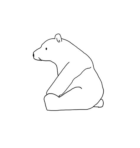 Polar Bear Outline Tattoo, Simple Polar Bear Tattoo, Ice Bear Tattoo, Bear Line Tattoo, Bear Outline Tattoo, Bear Tattoos Feminine, Crate Painting, Polar Bear Outline, Polar Bear Tattoo