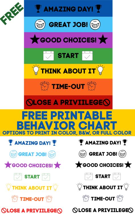 This printable behavior chart will help the kids stay on track and be mindful of their behavior. This chart is encouraging for kids to get to the top! Color Behavior Chart For Home Free Printable, Behavior Chart Preschool Free Printable, Discipline Charts, Behavior Sticker Chart, Printable Behavior Chart, Home Behavior Charts, Free Printable Behavior Chart, Classroom Behavior Chart, Behavior Incentives