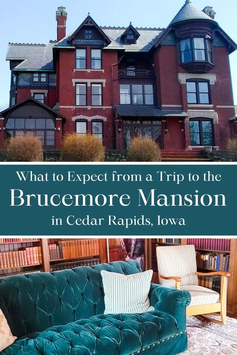 Explore the Brucemore Mansion in Cedar Rapids, Iowa. Learn about the families who lived there and what to expect from a visit to the mansion. Brucemore Mansion, Cedar Rapids Iowa, The Mansion, Cedar Rapids, Iowa, Mansion