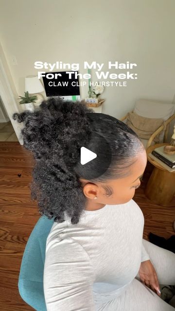 Kinzey Rae on Instagram: "Styling my natural hair for the week using @curldazehaircare products! This week I did a half up half down claw clip hairstyle on blown out hair. 

Details:
• To keep the hairstyle fresh I re-braided it halfway through the week. 
• I also refreshed the front by taking it down, adding more products, then brushing it back into a ponytail. 
• I used a bonnet to keep it secure at night. 

Products:
• Curldaze Creamy Curl Styler
• Curldaze Glossy Shine Gel
• Xtreme 24 Hour Extreme Hold Gel | @xtremegelusa 
• Curldaze Grodaze Hair & Scalp Booster
• Curldaze Grodaze Hold It Creme

Thanks for watching! Don’t forget to like, comment, save, & follow! 🫶🏾

#clawcliphairstyle #halfuphalfdownhairstyle #naturalhairstyles #naturalhair #naturalhairinspo #naturalhairinfluencer #d Natural Hair Claw Clip, Half Down Claw Clip, Blown Out Hair, Claw Clip Hairstyle, Clip Hairstyle, Natural Hair Ideas, Hair Details, Hairstyles For Natural Hair, Protective Hairstyles For Natural Hair