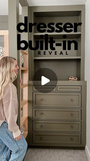 101K views · 5.1K likes | Sarah Merrell on Instagram: "🤎THE BOY’S ROOM BUILT-IN IS DONE!🤎 

I loved this project so much!! My Sarah Flips It journey started with a simple IKEA dresser flip in this same room & I’m so proud of all I’ve learned to get to this point.🥹 YOU CAN TOO! Pick up that drill, do a little each day that scares you, and you’ll be amazed at what you’re capable of! I promise promise! #diy #diyer" Drawers Built Into Wall, Diy Dresser Built In, Bisley Cabinet Ideas, Dresser Built In, Bedroom Built In Bookcase, Built In Drawers In Wall, Two Dressers In Bedroom, Built In Dresser In Closet, Ikea Flip