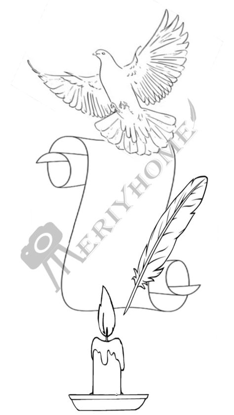 meriyhome D, candle, dove, feather, scroll Scroll Tattoo Stencil, Candle Tattoo Stencil, Amber Drawing, Dove Tattoo Stencil, Scroll Tattoo Designs, White Dove Tattoos, Dove Feather, Candle Tattoo Design, Scroll Tattoos