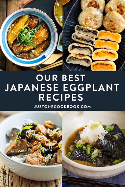 Discover the deliciousness of eggplant with our best recipes! The fans' favorites include soy-glazed eggplant rice bowls, grilled eggplant with miso glaze, pork rolls with eggplants, and more. #japaneseeggplant #eggplantrecipes #asianeggplantrecipes #chineseeggplant | Easy Japanese Recipes at JustOneCookbook.com Yakimeshi Recipe, Eggplants Recipe, Eggplant Rice, Japanese Vegetarian Recipes, Glazed Eggplant, Best Eggplant Recipe, Vegetarian Japanese, Japanese Eggplant, Plant Recipes