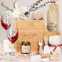 Mr And Mrs Wine Glasses, Mr And Mrs Gifts, Bridal Shower Registry, Anniversary Gift Baskets, Mrs Gifts, Wedding Gifts For Newlyweds, Charcuterie Gifts, Bridal Shower Gifts For Bride, Couples Gifts