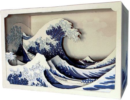 Japanese Paper Diorama-Tatebanko ~ Diorama Daily Ocean Diorama, The Great Wave, Great Wave Off Kanagawa, Art Japonais, Lost Art, Japanese Paper, Kirigami, Paper Sculpture, How To Make Paper