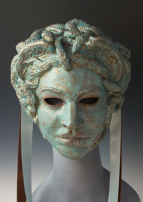 Aegean Medusa Medusa Mask, Mascara Papel Mache, Medusa Art, Mascaras Halloween, Venice Carnival, Venetian Masks, Damien Hirst, Masquerade Masks, Cool Masks