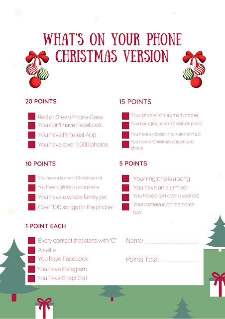 Whats On Your Phone, Xmas Games, Fun Christmas Party Games, Printable Christmas Games, Fun Christmas Games, Christmas Apps, Christmas Games For Family, Holiday Party Games, Family Christmas Party