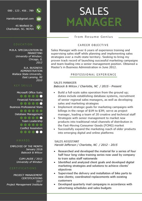 Sales Manager Resume Sample & Writing Tips | Resume Genius Cv Objective Example, Sales Manager Tips, Sales Planning, Sales Manager Resume, Sales Resume Examples, Free Resume Examples, Sales Management, Resume Objective Examples, Sales Resume