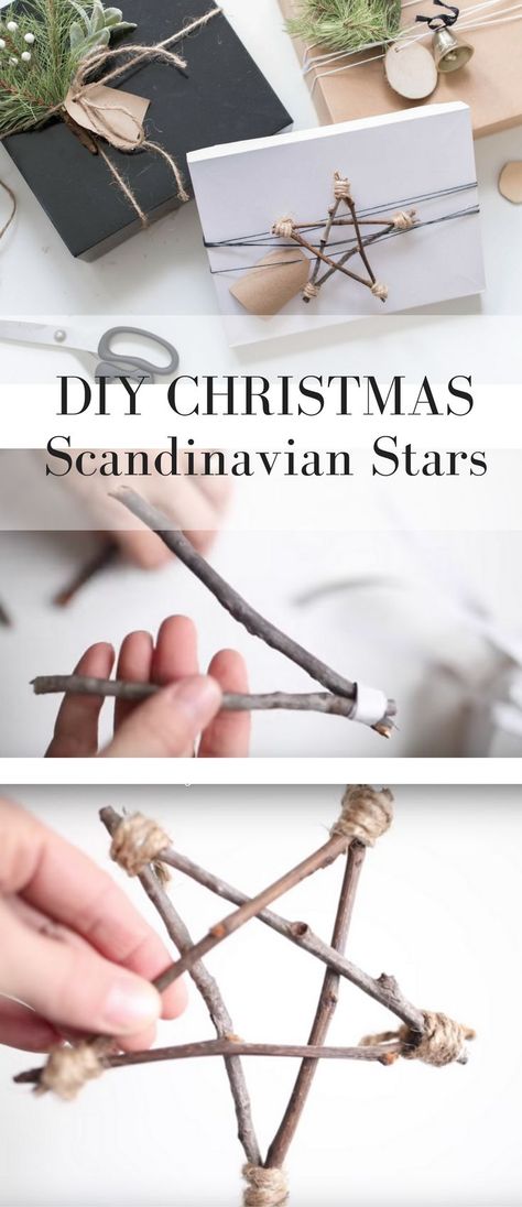 How to Make Scandinavian Inspired Christmas Twig Stars  #christmasdecor #christmas #diychristmasornaments #diychristmasdecorations #diychristmas #diyornaments Twig Decorations, Minimal Christmas Gifts, Twig Stars, Christmas Scandinavian, Scandinavian Christmas Decorations, Minimal Christmas, Christmas Gift Wrap, Navidad Diy, Wrapping Ideas