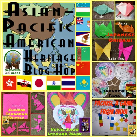 Crafty Moms Share: Asian-Pacific American Heritage Blog Hop: Asian Crafts Asian Heritage Month Art For Kids, Aapi Heritage Month Art, Asian American Pacific Islander Month, Asian Pacific Islander Heritage Month, Asian Art Projects, Multi Cultural Art, Multicultural Classroom, Multicultural Art, Asian Crafts