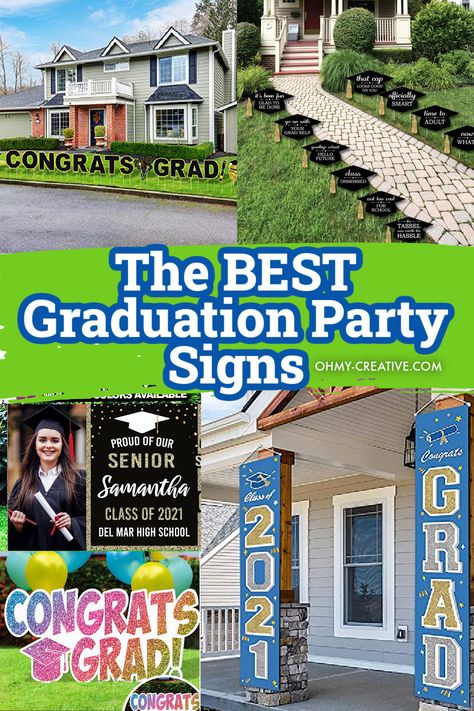 Graduation Yard Sign Ideas, Graduation Party Candy Bar, Outdoor Graduation Party Ideas, Backyard Graduation Party Ideas, Outdoor Graduation Party, Graduation Party Checklist, Party Themes Ideas, Large Number Balloons, Graduation Party Table