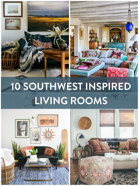 Southwestern Basement Decor, Southwest Chic Home Decor, Texan Home Decor, Southwest Mcm Decor, Southwestern Porch Ideas, Southwest Mantle Decor, Navajo Style Living Room, Southwest Bookshelf, Southwestern Diy Decor