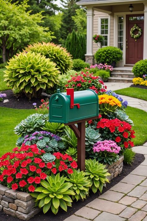 best garden ideas for home  how to design a garden small garden ideas ] home garden design Cement Diy Garden, Mailbox Plants, Mailbox Landscape, Yard Flower Bed Ideas, Front Yard Flower Bed Ideas, Mailbox Flower Bed Ideas, Mailbox Flower Bed, Front Yard Flower Bed, Entrance Landscaping