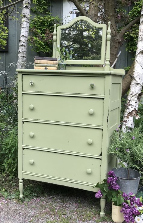 Spring Green Dresser, Sage Green Dressers, Green Dresser Bedroom, Pastel Dresser, Light Green Dresser, Light Green Furniture, Sage Green Dresser, La Bedroom, Sage Green Furniture