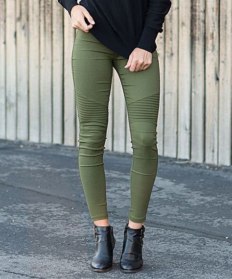 a424ed4bd3a7d6aea720b86d4a360f75desc52889478ri Moto Jeggings, Womens Jeggings, Sporty Outfits, Biker Style, Outfits With Leggings, Sizing Chart, Long Length, Jeggings, Casual Style