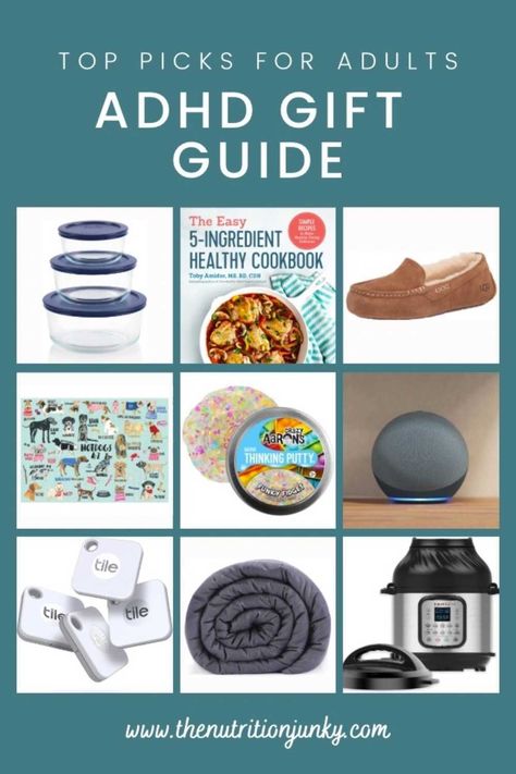 Are you shopping for a loved one with ADHD? This list of ADHD gift ideas for adults will help you brainstorm the perfect present! Gifts are at several price points and there are a number of bestsellers included! Happy shopping! Gift Ideas For Adults, Healthy Cook Books, Health Gifts, Healthy Holiday Recipes, Mental And Emotional Health, Kitchen Tips, Gifts For Adults, Health Lifestyle, Nutrition Tips