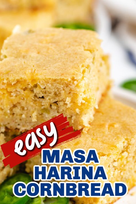 Masa Cornbread, Maseca Cornbread, Masa Bread Recipe, Chili With Masa Harina, Mesa Corn Flour Recipes, Masa Flour Cornbread, Masa Harina Cornbread Recipe, Corn Masa Recipes, Cornbread With Masa Flour