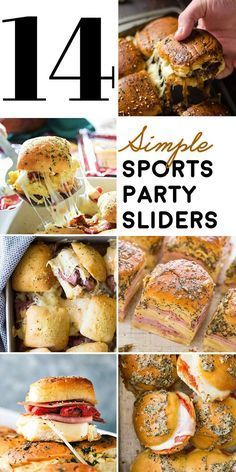 14 Simple Sports Party Sliders! If you're looking for a one-pan way to please the crowd at your next sports party, this list of simple slider recipes is a total win! | HomemadeHooplah.com Sandwiches For Super Bowl, Superbowl Slider Recipes, Game Day Sliders, Party Sliders, Easy Slider Recipes, Slider Sandwiches, Party Sandwiches, Tailgating Recipes, Super Bowl Party