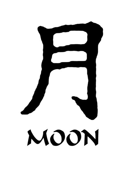 Moon in Kanji Japanese Tattoo Words, Kanji Tattoo, Chinese Symbol Tattoos, Japanese Tattoo Symbols, Materi Bahasa Jepang, Basic Japanese Words, Japanese Language Lessons, Learn Japanese Words, Japanese Symbol