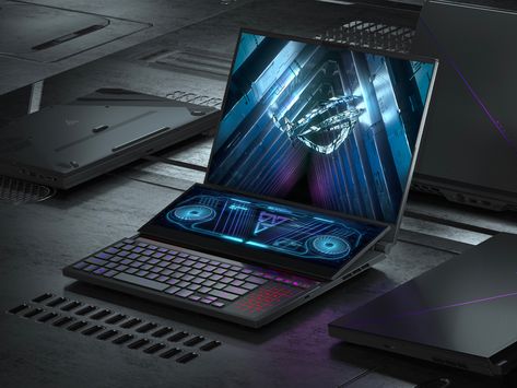 Asus Rog Zephyrus Duo 16, Laptop Rog, Laptop Ideas, Asus Rog Zephyrus, Laptop Gadgets, Best Gaming Laptop, Latest Laptop, Dual Screen, Video Game Rooms