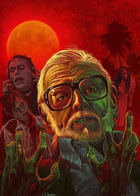 GEORGE ROMERO ZOMBIE GODFATHER George Romero, The Zombies, Zombie Art, Horror Movie Icons, Zombie Movies, Best Horror Movies, Horror Posters, Horror Movie Art, Horror Icons