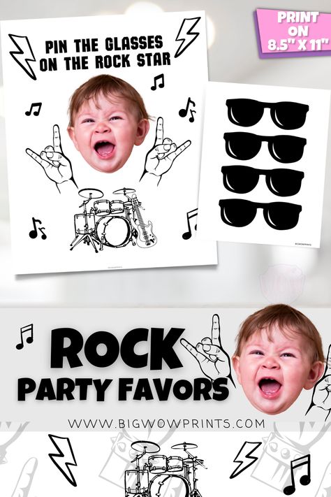 Rock Star Party Games, Rock N Roll Birthday Party, Rock Star Party Favors, Born Two Rock, Rock N Roll Birthday, Rock And Roll Birthday Party, Rock And Roll Party, Rock Star Theme, Rock And Roll Birthday