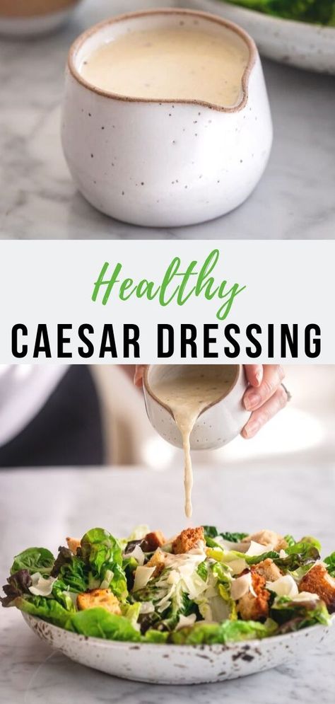 Healthy Caesar Dressing - Le Petit Eats Healthy Caesar Dressing, Healthy Caesar Salad, Caesar Dressing Recipe, Homemade Caesar Salad Dressing, Healthy Dressing, Salad Dressing Recipes Homemade, Thanksgiving Recipes Side Dishes, Healthy Salad Dressing, Fresh Cheese