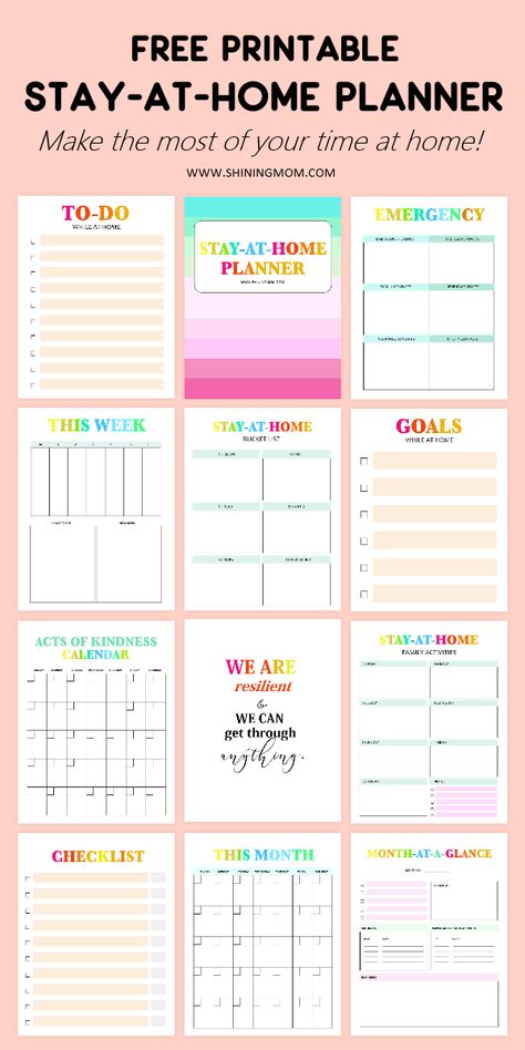 Want to live intentionally? The free printable Stay-at-Home Planner by Shining mom can help you be more productive at home. Get the home organizers and life planners today. #freeprintable #freeplanners #planners #home #shiningmomprintables Be More Productive At Home, Printable Day Planner, Live Intentionally, Home Organizers, Free Printables Organization, Mom Printable, Mom Planner, Printable Planner Pages, Home Planner