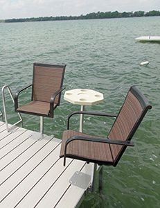 Dock & Lift Products | At Ease Dock & Lift - Detroit Lakes, MN Dock Decor Ideas Lakeside, Dock Storage Ideas, Dock Ideas Lakeside, Docks On The Lake, Dock Furniture, Dock Ideas, Dock Accessories, Dock Lighting, Fishing Chair