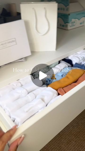 Joia Raquel☁️ | Prepping for baby boy to arrive next month! Sorting out his clothes 🥹😍☁️🧸 • #nesting #pregnancyjourney #babyclothes #nurse... | Instagram How To Fold Newborn Sleepers, How To Fold Newborn Onsies, Onsie Organization Dresser, How To Wash Newborn Clothes, Fold Newborn Clothes, How To Fold Swaddle Blankets For Storage, Onesie Storage Ideas, How To Fold Onesies Dresser Drawers, Folding Newborn Clothes