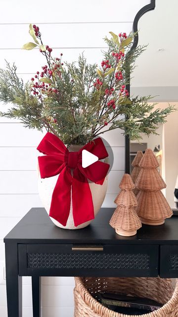 Kristen Blick on Instagram: "Christmas Floral DIY 🎄  Comment “ CHRISTMAS “ to have the details sent to you or you can go directly to my LTK!   I made these easy Christmas arrangement with a bow, Christmas greenery, and red berry stems from Target, light up branches & string from Amazon, and vase from Arhaus!   #christmasdiy #christmasdiydecor #christmasflorals #christmasstyling #christmasmood #christmasaesthetic #tistheseason🎄 #christmasinspo #holidayhomes #mytargetstyle #targetchristmas #amazonhomefinds #amazonholiday #christmas2024" Light Up Branches, Floral Diy, Target Christmas, Bow Christmas, Christmas Greenery, Christmas Arrangements, Christmas Inspo, Instagram Christmas, Christmas Mood