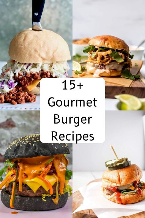 Hamburgers Recipes, Fancy Burgers, Burgers At Home, Gourmet Hamburgers, Gourmet Burgers Recipes, Panini Hamburger, Unique Burgers, Recipes Gourmet, Burger Recipes Beef