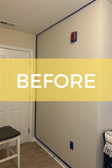 Are you decorating on a budget? check out the before and after front entrance transformation with these simple items and some paint. #diy #entryway #makeover Apartment Door Decor Entrance, Apartment Door Decor, Entryway Paint, Accent Wall Entryway, Entryway Makeover, Entry Wall, Accent Wall Paint, Diy Accent Wall, Entryway Wall Decor