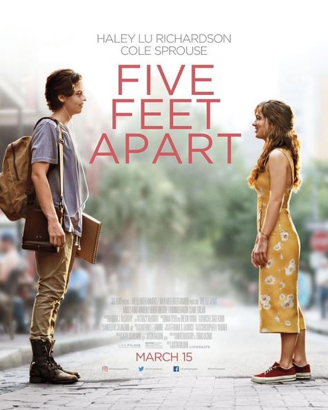 Five feet apart Drama Films, Tam Film, Five Feet Apart, Claire Forlani, Alia Shawkat, Justin Baldoni, Haley Lu Richardson, Marlon Wayans, Carla Gugino