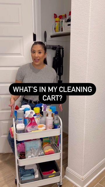 Vanesa Amaro on Instagram: "For more cleaning tips, follow⬇️ @vanesa_amaro_ • This is everything that I have in my cleaning cart!!! It is so helpful to not have to carry everything around and to have everything all in one place!! I left everything linked in my bio❤️❤️ • #clean #viral #trending #cart #helpful #easy #roll" Cleaning Cart Organization, Cleaning Cart Ideas, Cleaning Product Organization, Cleaning Cart, Rolling Cart, Home Management, Cleaning Checklist, Organizing Ideas, Easy Organization