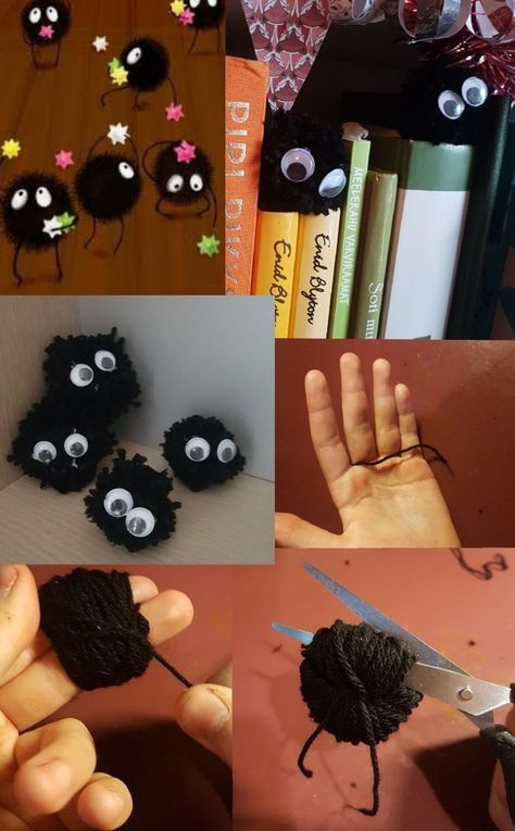 Ghibli Dorm Room, Howls Moving Castle Craft Ideas, Ghibli Crafts, Totoro Crafts, Studio Ghibli Party, Studio Ghibli Crafts, Idle Hands, Pinterest Diy Crafts, Anime Room